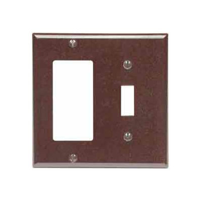 Leviton 80405-E 2-Gang 1-Toggle 1-Decora/GFCI Device Combo, Standard, Black - Pkg Qty 25