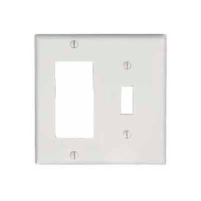 Leviton 80405-T 2-Gang, 1-Toggle, 1-Decora/Gucci, Standard, Lt Almond - Pkg Qty 25