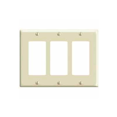 Leviton 80411-I 3-Gang Decora/GFCI Device Decora, Standard, Thermoset, Ivory