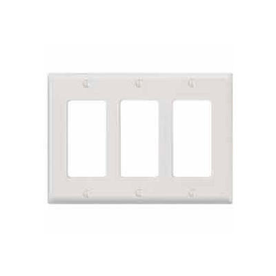 Leviton 80411-W 3-Gang Decora/GFCI Device Decora, Standard, Thermoset, White