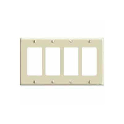Leviton 80412-I 4-Gang Decora/GFCI Device Decora, Standard, Thermoset, Ivory