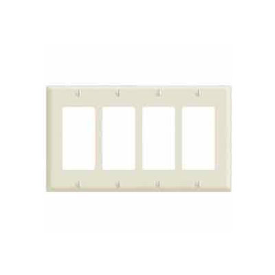 Leviton 80412-NI 4-Gang Decora/GFCI Device Decora, Standard, Ivory