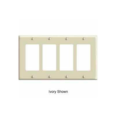 Leviton 80412-W 4-Gang Decora/GFCI Device Decora, Standard, Thermoset, White