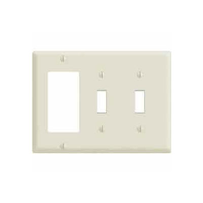 Leviton 80421-T 3-Gang, 2-Toggle, 1-Decora, Device, Light Almond - Pkg Qty 10