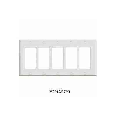 Leviton 80423-Gy 5-Gang Decora/Gfci Device Decora, Standard, Thermoset, Gray - Min Qty 18