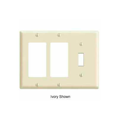 Leviton 80431-I 3-Gang 1-Toggle 2-Decora/GFCI Device Combo, Standard, Ivory