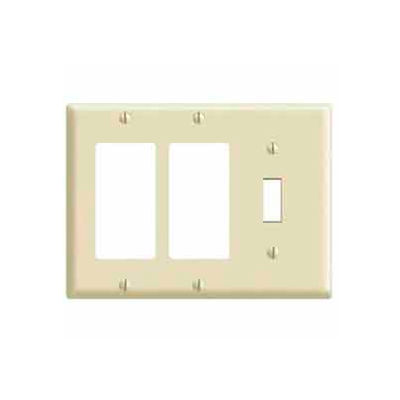 Leviton 80431 3-Gang 1-Toggle 2-Decora/GFCI Device Combo, Standard, Brown