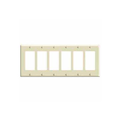 Leviton 80436-I 6-Gang Decora/Gfci Device Decora, Standard, Thermoset, Ivory - Pkg Qty 10