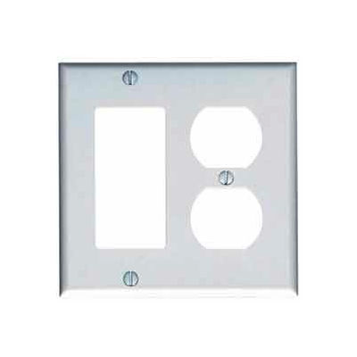 Leviton 80455-W 2-Gang 1-Duplex 1-Decora/GFCI Device Combo, Standard, White