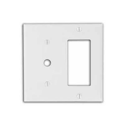 Leviton 80479-I 2-Gang 1-Decora 1-Telephone/Cable .406 Device Combo, Ivory