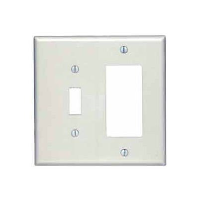 Leviton 80605-T 2-Gang 1-Toggle 1-Decora/GFCI Device Combo, Light Almond