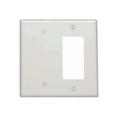 Leviton 80608-I 2-Gang 1-Blank 1-Decora/GFCI Device Combo, Ivory