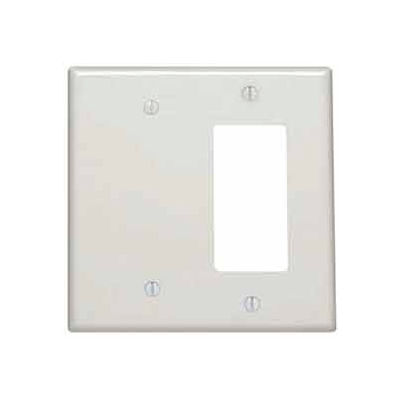 Leviton 80608-T 2-Gang 1-Blank 1-Decora/GFCI Device Combo, Light Almond