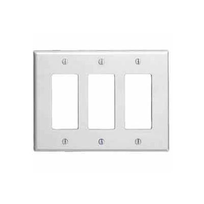 Leviton 80611 3-Gang Decora Midway Size Smooth Plastic, Brown