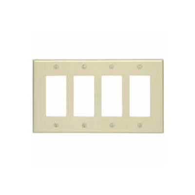 Leviton 80612-I 4-Gang Decora/GFCI Device Decora, Midway, Thermoset, Ivory