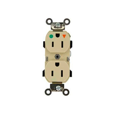 Leviton 8200-Ig 15a, 125v, Duplex Rcpt, Straight Blade, Isolated Ground, Orange - Min Qty 10