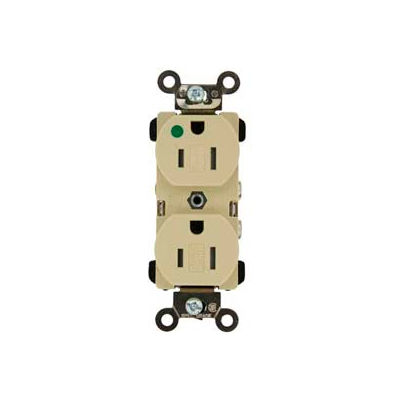 Leviton 8200-Sgi 15a, 125v, Duplex Receptacle, Tamper-Resistant, Ivory - Min Qty 9