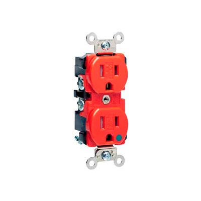 Leviton 8200-Sgr 15a, 125v, Duplex Receptacle, Tamper-Resistant, Red - Min Qty 9