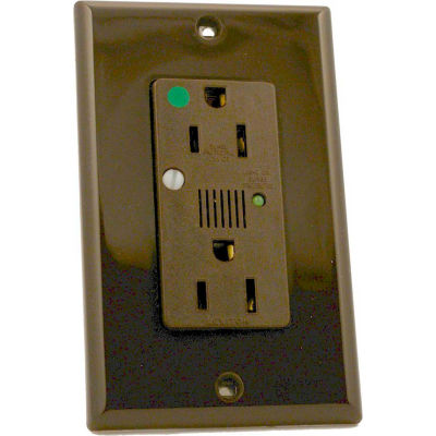 Leviton 8280 Decora Dplx Surge Prot. Recpt., Indicator Light & Alarm, 15a, Brown - Min Qty 4