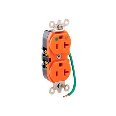 Leviton 8300-Lig 20a, 125v, Slim Body Duplex Receptacle, Orange - Min Qty 10