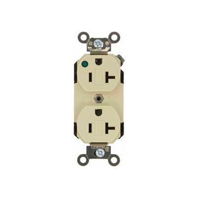 Leviton 8300-Pli 20a, 125v, Duplex Receptacle, Self Grounding, Ivory - Min Qty 8