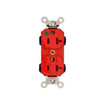 Leviton 8300-R 20a, 125v, Duplex Receptacle, Red - Min Qty 18