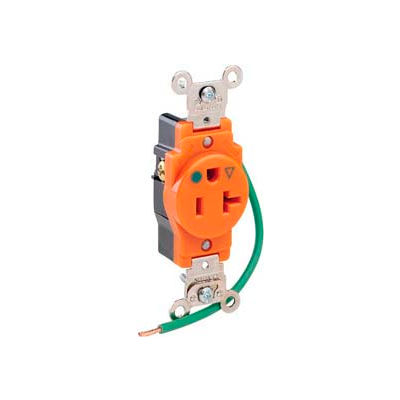 Leviton 8310-Oig 20a, 125v, 2p, 3w, Single Rcpt, Str. Blade, Isolated Ground - Min Qty 10