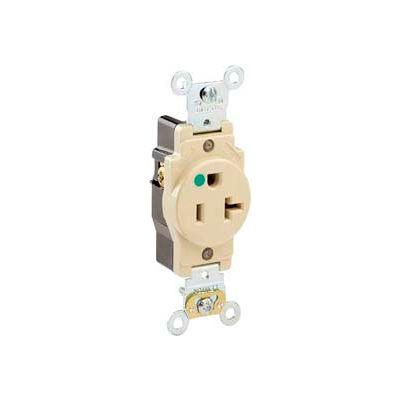 Leviton 8310-W 20a, 125v, Single Receptacle, White - Pkg Qty 10 ...