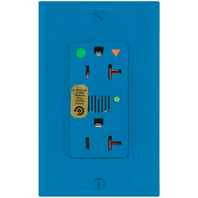 Leviton 8380-Igb Decora Dplx Surge Prot Recpt, Iso Grd, Ind Lht & Alarm 20a, Blue - Min Qty 4