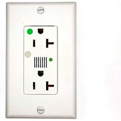 Leviton 8380-W Decora Dplx Surge Prot Recpt, Indicator Light & Alarm, 20a, White - Min Qty 4