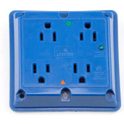 Leviton 8480-Igb 4-In-1 Receptacle, Straight Blade, Hospital Grade, Blue - Min Qty 4