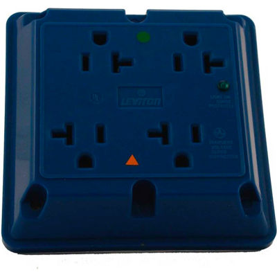 Leviton 8490-Igb 20a 4-In-1 Surge Receptacle W/ Indicator Lht, Iso Ground, Blue - Min Qty 3