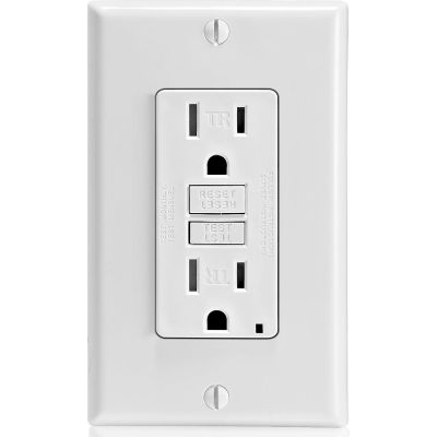 Leviton GFTR1-W SmartlockPro Self-Test GFCI Receptacle, Tamper Resistant, 15A, White
