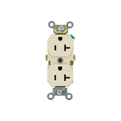 Leviton BR20-T 20A, 125V, Duplex Receptacle, Self Grounding, Light Almond
