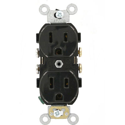 Leviton CR015-E 15A, 125V, Slim Body Duplex Receptacle,, Black