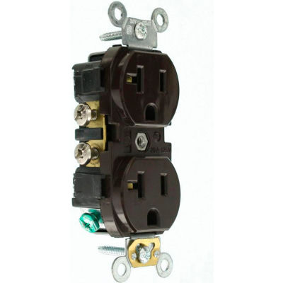 Leviton CR020 20A, 125V, Slim Body Duplex Receptacle, Brown