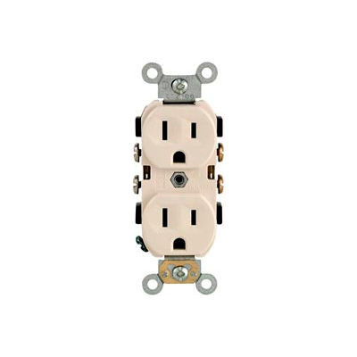 Leviton CR15-T 15 Amp-125 Volt, Duplex, Straight Blade Receptacle, Light Almond
