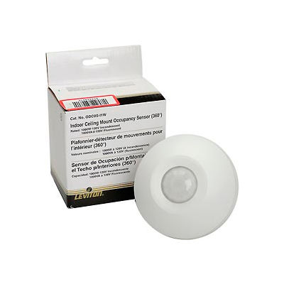 Leviton ODC0S-I1W Ceiling Mount Self-Contained Occupancy Sensor, 120VAC, White