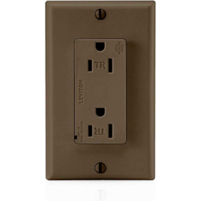 Leviton T5280 Tamper Resistant Decora Duplex Surge Suppressor Recpt., 15a, Brown - Min Qty 4