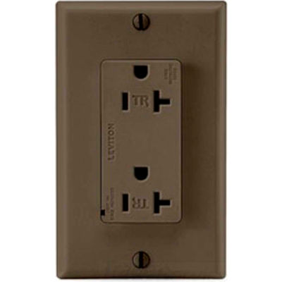 Leviton T5380 Tamper Resistant Decora Duplex Surge Suppressor Recpt, 20a, Brown - Min Qty 4