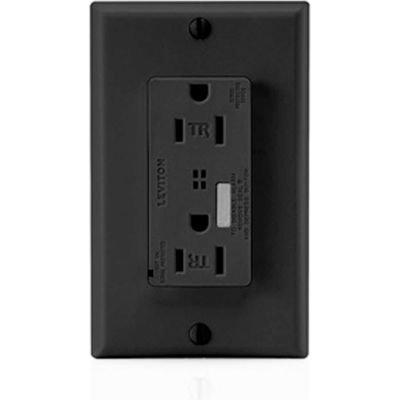 Leviton T7280-E Tamperresistant Decora Surge Prot. Duplex Recpt, 15a, Black - Min Qty 4