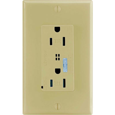 Leviton T7280-I Tamper Resistant Decora Surge Prot. Duplex Recpt, 15a, Ivory - Min Qty 4