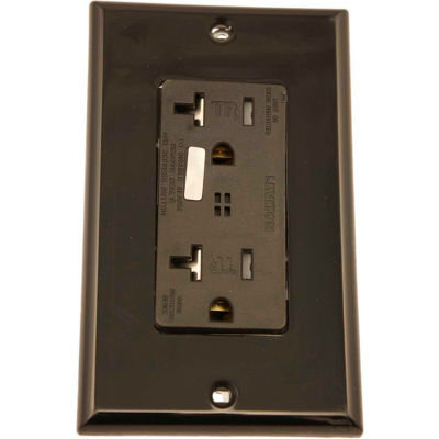 Leviton T7380-E Tamper Resistant Decora Duplex Surge Prot. Recpt, 20a, Black - Min Qty 4