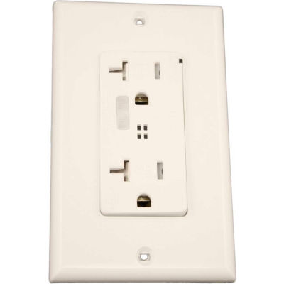 Leviton T7380-W Tamper Resistant Decora Duplex Surge Prot. Recpt, 20a, White - Min Qty 4
