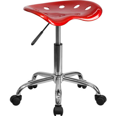 Flash Furniture Desk Stool - Backless - Plastic - Red