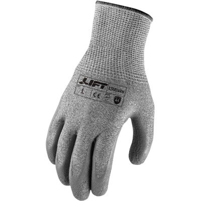 Lift Safety Latex Gloves, Staryarn, A4, Crinkle, XL, Knit Wrist, 13 Gauge
