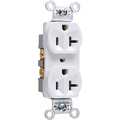 Legrand® Commercial Spec Grade Receptacle W/ Side Wire, Double Pole ...