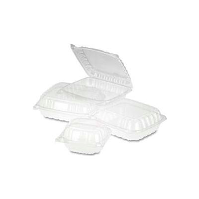 DART® DCCC89PST1, ClearSeal Plastic Hinged Container, 8-5/16 x 8-5/16 x 2, Clear, 250/Carton