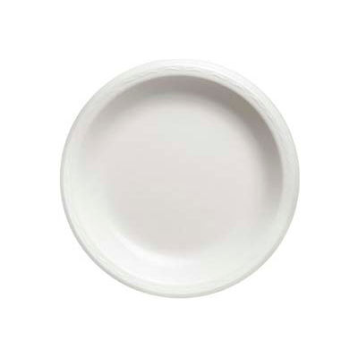 Genpak® GNPLAM10, Elite Laminated Foam Plates, 10-1/4" Dia., White, 500/Carton