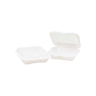 Genpak® GNPSN220, Snap-It Foam Hinged Container, 1 Compartment, White, 200/Carton